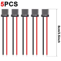 5-20PCS Type-C 2Pin Solder Wire Waterproof USB C Pigtail Cable Extension Power Cord Plug-in Board Quick Charging USB-C Connector