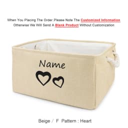 Custom Dog Toy Box - Dog Toy Basket, Collapsible,Dog Toy Bin with Comfortable Handles for Storage of Dog Toys, Dog Accessories