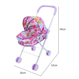Trendy Plastic + Metal Dolls Pram Iron Support Frame Play Game Stroller Role Play Furniture Toy Little Girls Boys