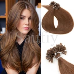 30g/pack Straight Nail U Tip Hair Extensions Real Human Hair Straight Capsules Keratin Tip Human Hair Extensions Natural Black Balayge Natural Black Brown Blonde Hot Fusion Human Hair Extensions 50Strands