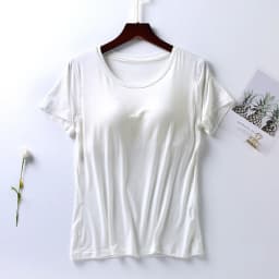 M-4XL Modal Comfortable Sleep Shirts For Women Short Sleeve One Piece Pajamas Tops Chest Pad Summer Nightwear Home T-shirt