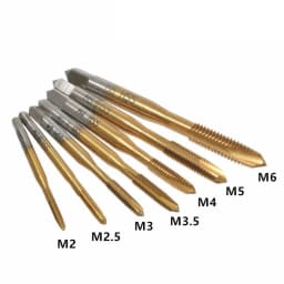 1/5/7pcs HSS Tap Set Hand Thread Screw Taps M3 M4 M5 M6 M8 High Hardness Titanium Coated Threading Tools for Metalworking