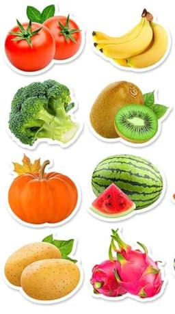 500 Pcs / roll 2.5cm Fruits and Vegetables Shaped Waterproof Sticker Sealing Sticker Decorative Sticker Label