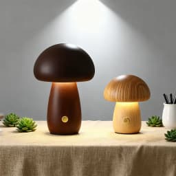Rechargeable Mushroom Night Light, Dimmable Touch Control Desk Lamp, Creative Mushroom Desk Light for Home Bedroom Bedside Light