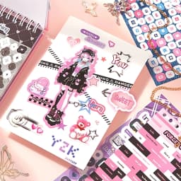 32-Page Element Sticker Book- Ultimate Korean Cute Sticker Collection for KPOP Toploader Deco, Planner Decor, Journaling & More