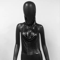 AKYZO Women's Metal Suspender Top Backless Halter Neck Sequins Tank Top Turban Nightclub Sexy Summer 2 Pcs Set 