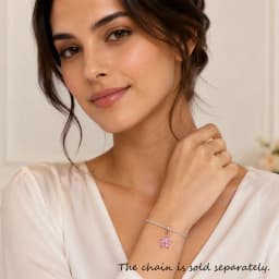 925 Sterling Silver Pink Flower Pendant Charm Trendy Women Girls Fashion Jewelry Romantic Lucky Gift