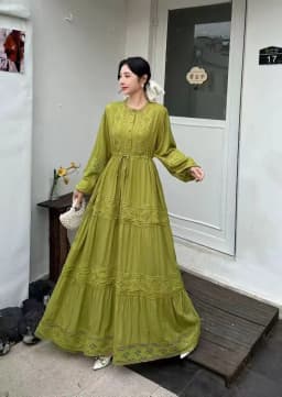 Retro Ladylike Light Purple Lace Splicing Long Sleeve Women's Dress Slimming Waist Design Elegant Floor-length Gown
