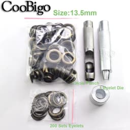 200set Metal Grommets Eyelet Grommet Punch Installer Tool Kit for Shoes Belt Bag Garment Leather Craft DIY Bronze 2mm~17mm