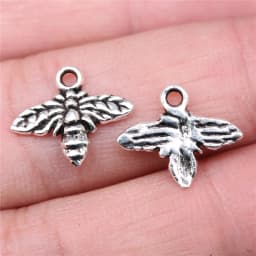 20pcs Charms Bee Tibetan Bronze Silver Color Pendants Antique Jewelry Making DIY Handmade Craft