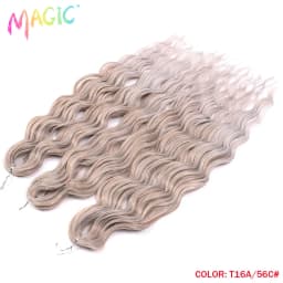 Magic 24Inch 3PCS Loose Wave Synthetic Crochet Hair Bundles Copper Red Heat Resistant Hair Extensions For Women Braiding Styling