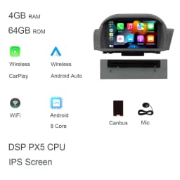 Android 13.0 CarPlay Car Multimedia Player 8G 256G GPS Navigation RDS 4G WiFi Bluetooth DSP Car Radio For Ford Fiesta 2013-2016