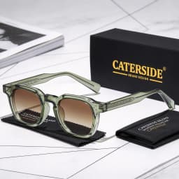 CATERSIDE Retro Punk Men Sunglasses Small Frame Square Personalized Design Sun Glasses Women Travel Party Business Festival Gift