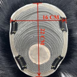 Short Real Human Hair Toupee with 4 Clips for Men's Baldness Prosthetic Wig Male Hair Replacement System Piece