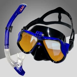 Diving Mask with Sports Camera Mount, Electroplated Tempered Glass, Silicone Strap, Safe and Comfortable Design