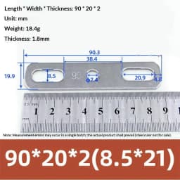 1Pc 304 Stainless Steel Thickened Double Hole Straight Flat Gasket - Bolt Fastening Blocking Plate Hardware Accessory