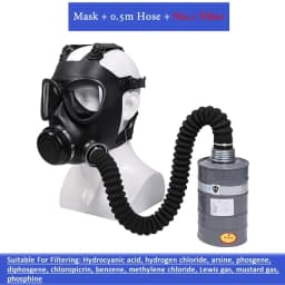 87 Black Full Gas Mask Multipurpose Natural Rubber Mask Painting Spray Pesticide Chemical Prevention Mask Work Safety Respirator