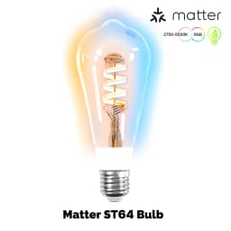 MOES Smart ST64 Edison LED Bulb,Tuya Matter/Zigbee,16 Million RGB Colors,2700K-6500K,Dimmable,Works with Alexa/Google Home