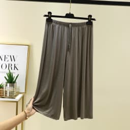 Modal Wide Leg Pants Women Summer Thin Home Spwear Pure Color Casual Loose Comfortable Seven-Foot Pants