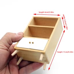 1/6 1/12 Dollhouse Miniature Bookcase Storage Rack Mini Wood Cherry Display Shelf Cabinet Cupboard Doll House Furniture Model