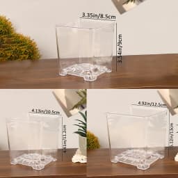 1Pc S/M/L Highly Transparent Flower Pot Plant Nursery Pots Acrylic Orchid Decorative Square for Plants Garden Orchids
