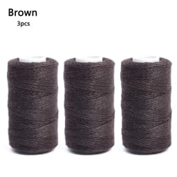 3 Rolls Hair Weaving Threads with 10 Pieces Sewing Needle Weaving Threads for Making Wigs Hand Sewing Hair Weft DIY