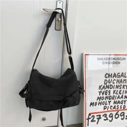 Canvas Crossbody Bags for Men Large Capacity Simple Messenger Bag Casual Ins Students School Bags Men's Shoulder Bag Satchel