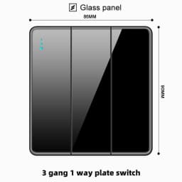 ELEGAN UK Socket Black 16A/20A/45A Full Glass Wall Switch USB type-c Tempered Crystal Panel Electrical Outlet Home Improvement