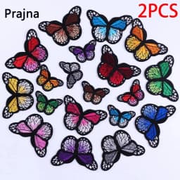 2PCS 21Color Butterfly Embroidered Patch Badges Iron On Patches For Clothing Thermoadhesive Patches On Clothes Sewing Appliques