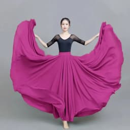 720 Degree Large Swing Dance Skirts Double-layer Chiffon Skirt Spring Summer Autumn High Waist Ethnic Style High-grade Skirts