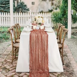 6PCS Gauze Table Runner Wedding Semi-Sheer Vintage Cheesecloth Dining Party Christmas Banquet Arches Cake Wholesale Table Decor
