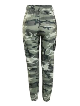 Camouflage Print Drawstring Pocket Design Cargo Pants Women High Waist Cargo Slim Pencil Pants Harem Jogger Trousers Sweatpants