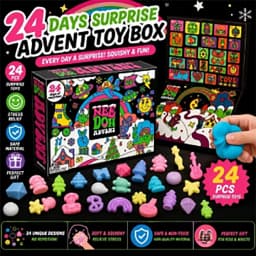 24Pcs Nee‑Doh Squish Fidget Advent Calendar Blind Box Squeeze Stress Relief Toy Christmas Holiday Countdown Surprise Gift Box