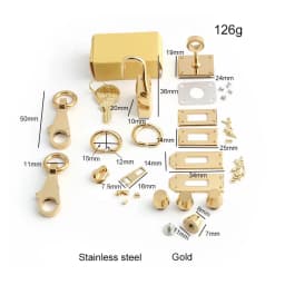 1/5Sets Stainless Steel Metal Rectangle Hanger Clasp Locks For DIY Craft Handbags Purse Bags Belt Buckles Hardware Accessories