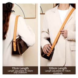 CRAZYSMITH Vachetta Leather Bag Strap Replacement for LV VIVA CITE PM MM Top Layer Cowhide Underarm Crossbody Purse Strap Bag