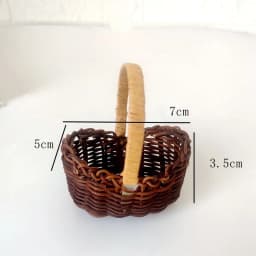 1/12 Dollhouse Woven Bread Basket Shopping Basket Straw Handbags Dollhouse Weaving Beach Bag For Dolls Miniature Decoration