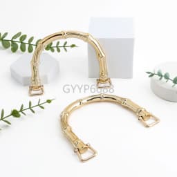 2/6/14PCS Black,light gold Acrylic Bamboo Handles With Lock U Shape Bag Strap For Replacement Handbag Shoulder Gift Accessories