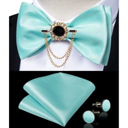 Exqusite Men's Self-tie Bowties Wedding Neck Ties For Man Accessories Cufflinks Hanky Brooch Set Red Black Yellow Blue Bowtie