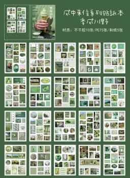 Washi Paper PET + Bond Magazine Material Stickers World Miniature Series of Creative Hand-book Decoration Stickers 10 Types