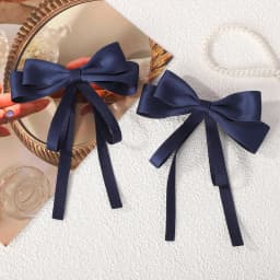 LOVEKIKI 2PCS Elegant Double Layer Ribbon Bows Hair Clip for Girl Boutique Headwear Hairgripes Long Tassel Ponytail Hairclip