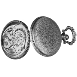 Steampunk Dragon Quartz Pocket Watch Necklace for Men And Women Metal Pendant with Arabic Numerals Dial Unique Timepiece G