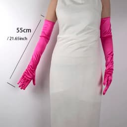 Classics Ladies Satin Long Mittens Stage Performance Women Black Colour Gloves Sexy Accessories Soft Smooth Solid High Stretch
