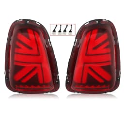 For Mini Cooper R56 R57 R58 R59 2007-2013 LED Tail Lights Red Lens with Sequential Turn Signal Function Dynamic Signal