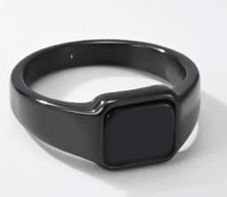 Luxury Designs Black Gemstone Geometric Ring Minimalist Style Titanium Steel Finger Ring For Women Trendy Jewelry Christmas Gift