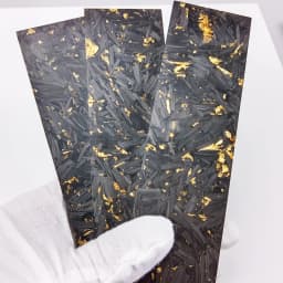2pieces CF Carbon Fiber Black Marble with Resin for DIY Knife Handle Material Gold Foil Powder Compression Patch Plate
