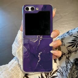 Marble Pattern Transparent Phone Case For Samsung Galaxy Z Flip 6 5 4 3 Clear Hard Folding Cover For Samsung Z Flip6 Flip5 Flip4