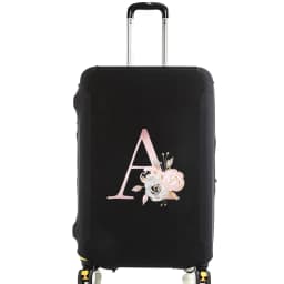 Luggage Case Suitcase Protective Cover Pink Flower Letter Name Pattern Travel Elastic Luggage Dust Cover Apply 18-28 Suitcase