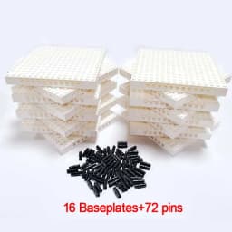 Bulk Buy White Brick 4/3 16x16 Baseplates Building Block MOC Parts Set Toys For Pixel Art Wholesale Compatible 65803 Send Pins