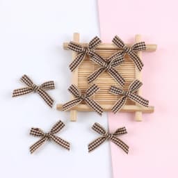 50Pcs/Lot Mini Plaid Stain Ribbon Bow Checkered Gingham Bow For DIY Sewing Crafts Wedding Decoration Hairpin Garment Accessories