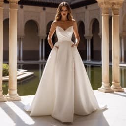 Strapless Satin Ball Gown Wedding Dresses With Slit Vestidos Novia Beach Bridal Party Gown For Bride Customer Made Elegant